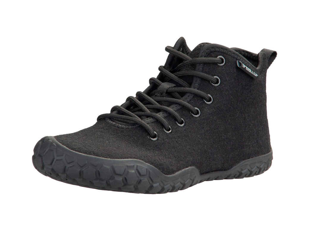 Ballop Corso Mid Cut black barefoot shoes, overall product view