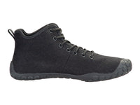 Black Ballop Corso Mid Cut barefoot shoe showing its wool-blend upper