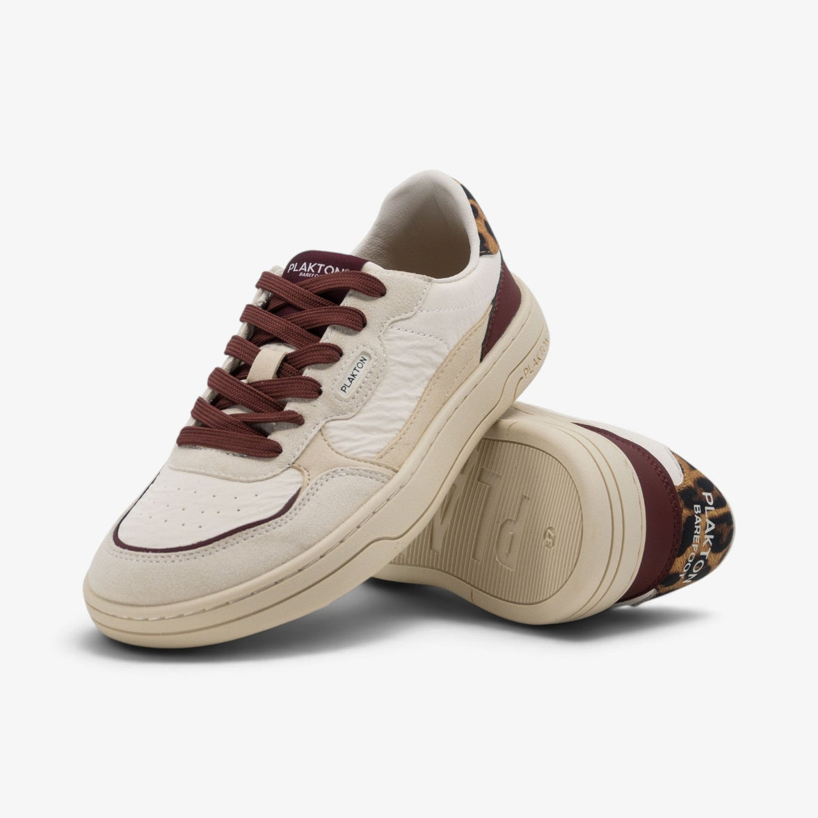 Barefoot Trainers by Plakton in Wrinkled Beige Print colour zero drop