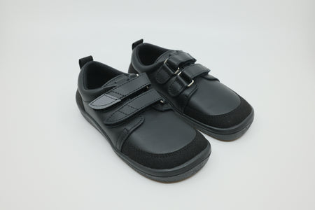 Beda leather trainer school shoes in black by Beda