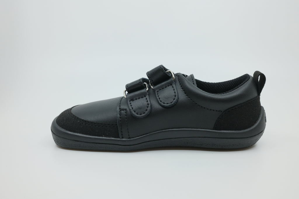 Beda Barefoot Leather Trainers School Shoes – Just Black