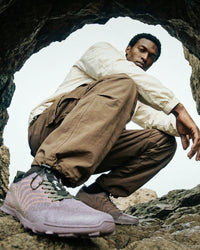 LONO VERVE, Dirty Mauve, on-foot lifestyle photograph