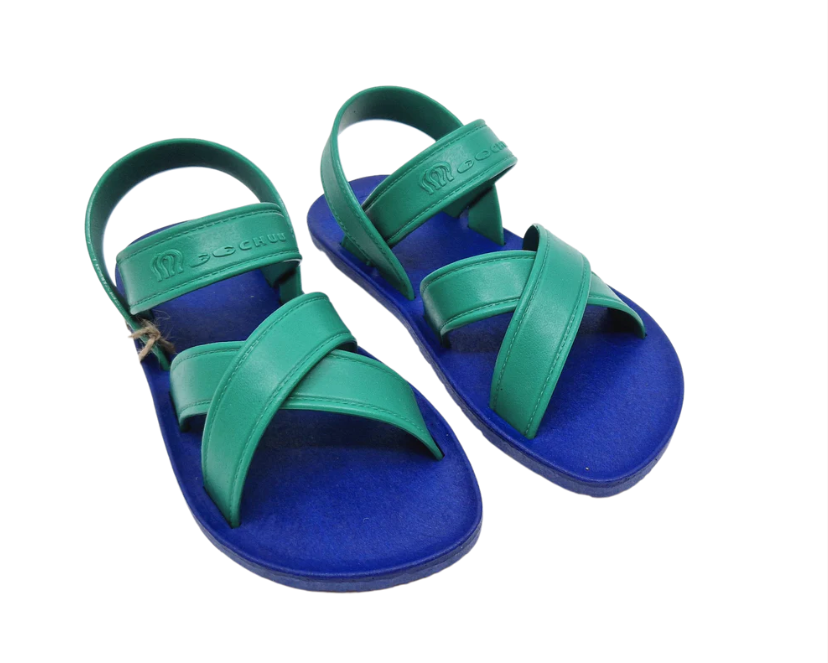 MooChuu Kids Vegan Barefoot Sandals – Blue & Green