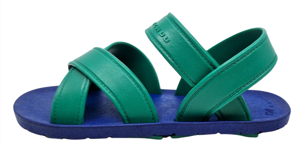 MooChuu Kids Vegan Barefoot Sandals – Blue & Green