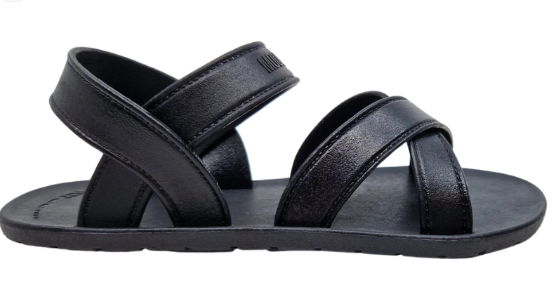 MooChuu Vegan Barefoot Cross Sandals All Black