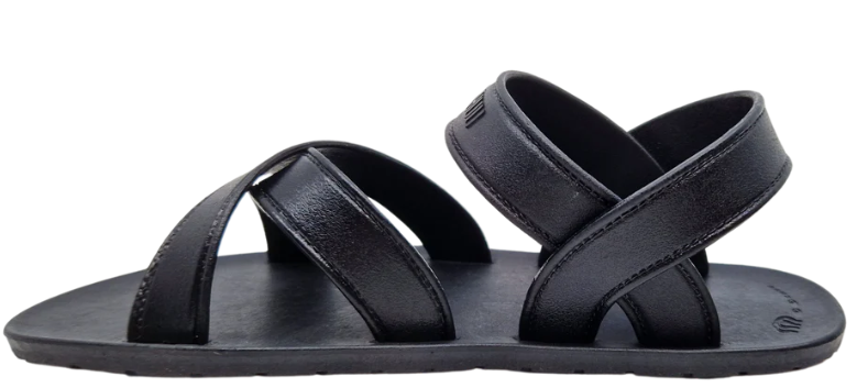 MooChuu Vegan Barefoot Cross Sandals All Black