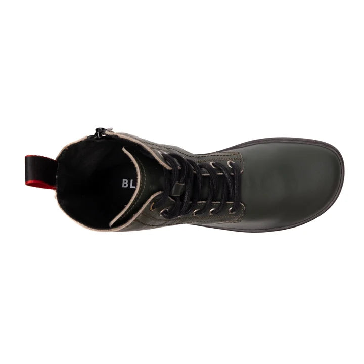 BLSN-040W Pine Green Barefoot Boot top view highlighting wide anatomical toe box
