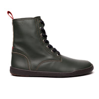 BLSN-040W Women's Barefoot Boot in Pine Green - Side profile view