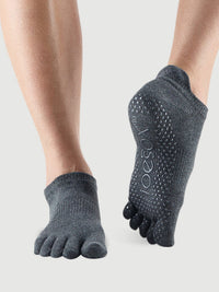 ToeSox low rise full toe yoga grip socks - side view