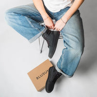 BLUSUN 021W Nubuck Smooth Leather Boot Anthracite