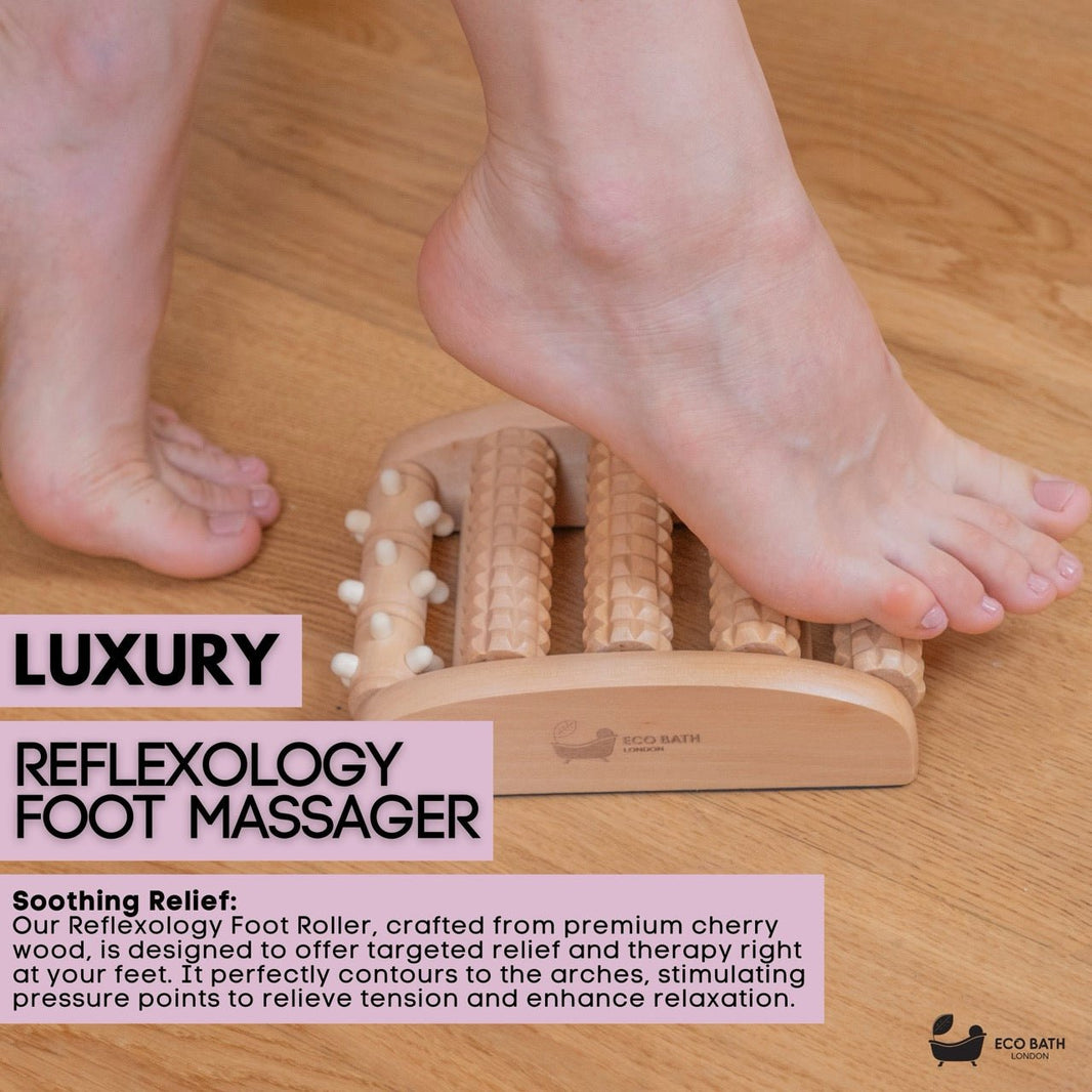 Eco Bath London reflexology foot roller, angled view