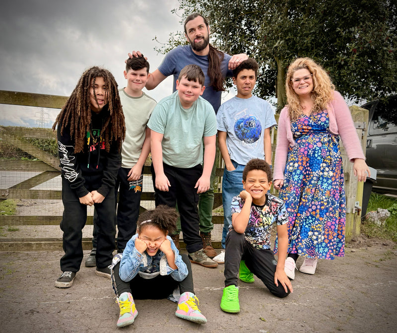The Barefoot Brit family with their children wearing barefoot shoes