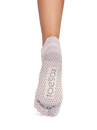 ToeSox low rise full toe yoga grip socks, Deep Navy colourway, product image