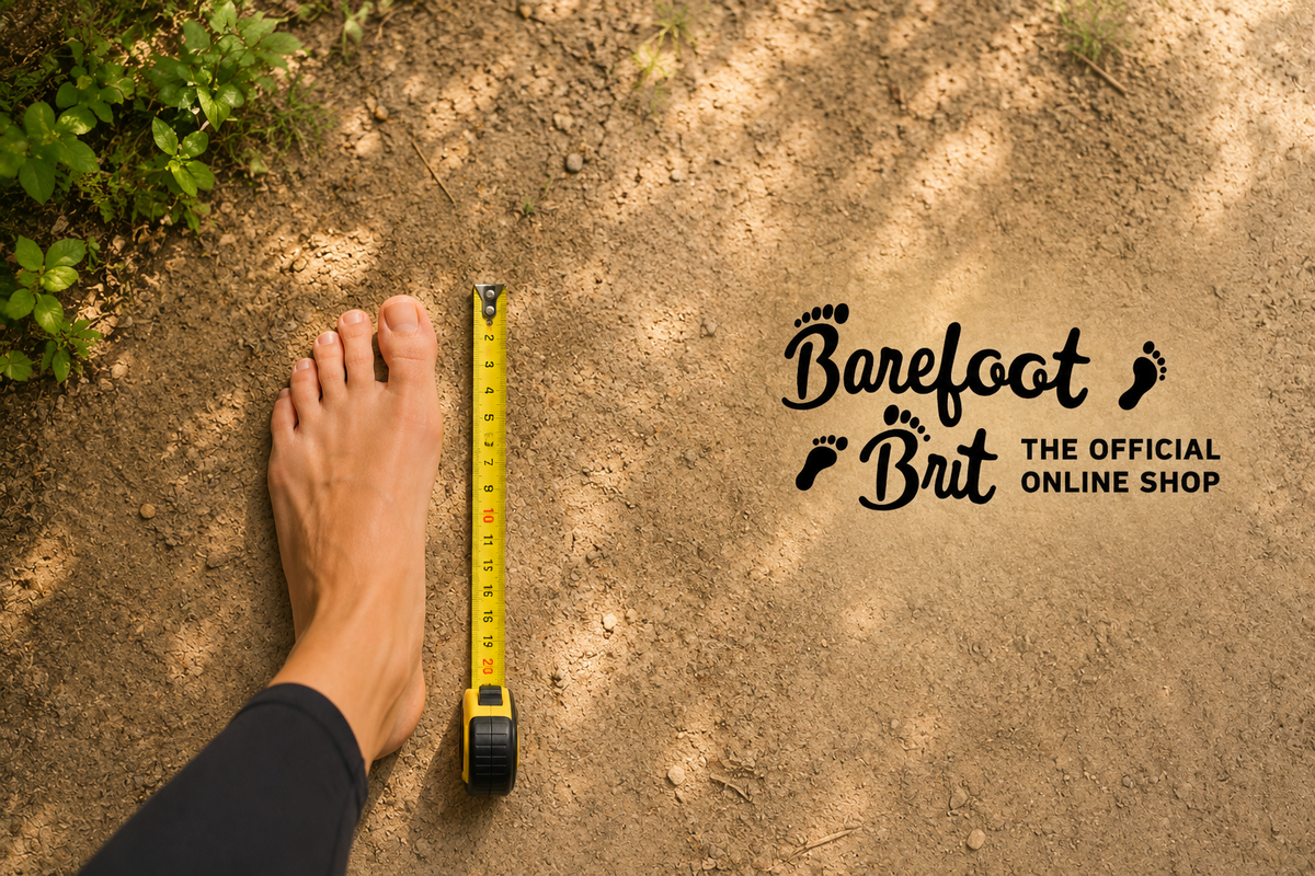 How to measure a childs feet for wide fit barefoot shoes - small foot measured with a tape measure