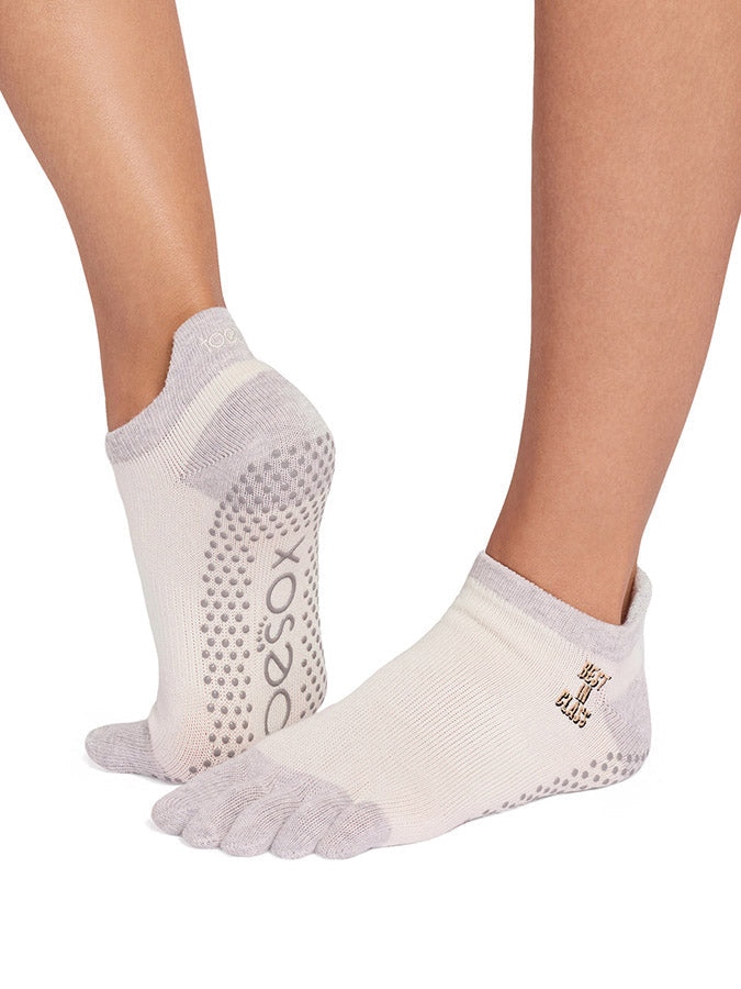 ToeSox low rise full toe yoga grip socks, Guild colourway, product image