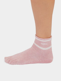 ToeSox Melody full toe yoga socks - on-foot view 1