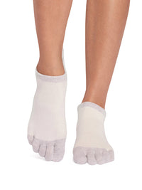 ToeSox low rise full toe yoga grip socks, Guild colourway, sole grip detail