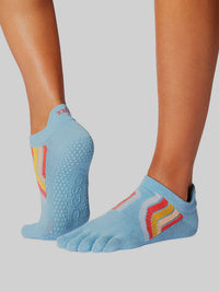 ToeSox low rise full toe yoga grip socks - top view
