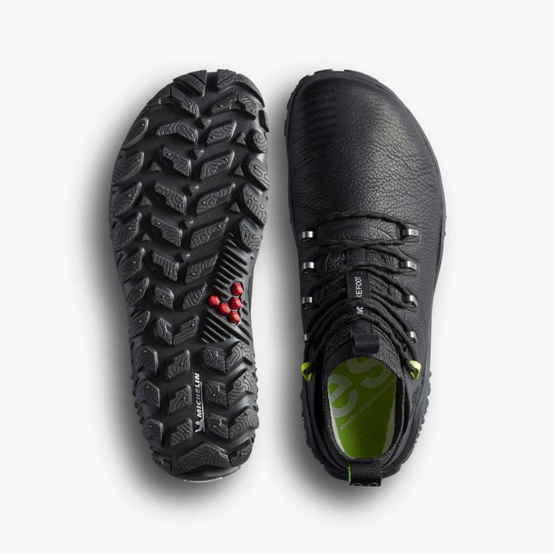 Vivobarefoot Magna Forest ESC Obsidian/Lime women's barefoot hiking shoe, front view