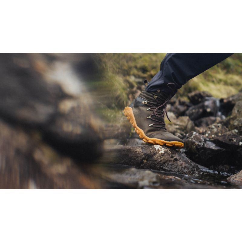 Vivobarefoot Tracker Forest ESC Bracken women's barefoot hiking boot, back view
