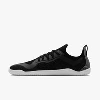 Vivobarefoot Primus Lite Knit Obsidian men's barefoot trainer, angled view