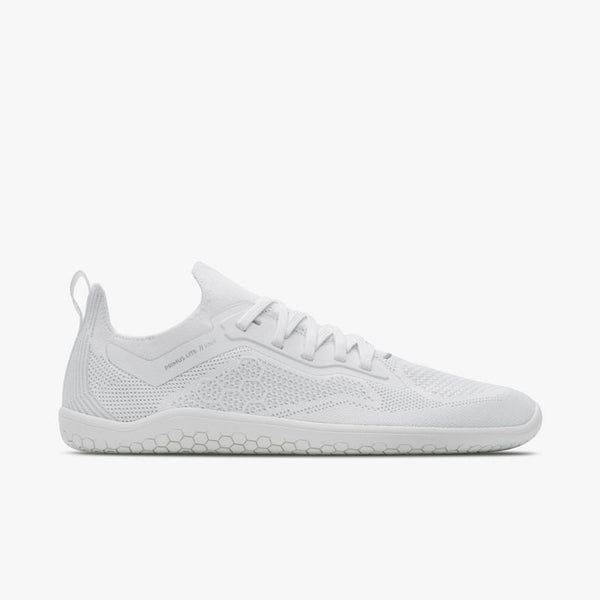 Vivobarefoot Primus Lite Knit Bright White women's barefoot trainer, main view