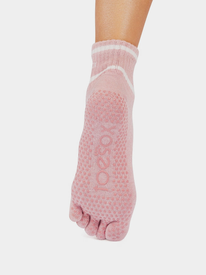 ToeSox Melody full toe yoga socks - on-foot view 2